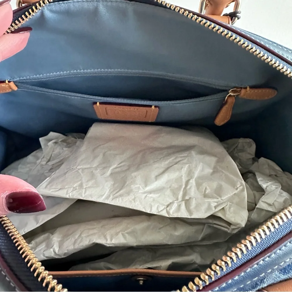 COACH Large Signature Denim Rowan Satchel - Picture 6 of 9